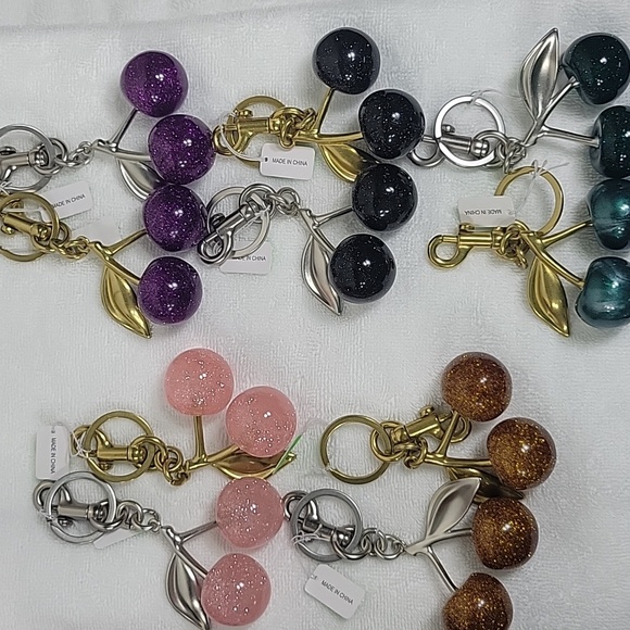Colorful Cherry Charm Bag Charm/Key Chain - Picture 3 of 4